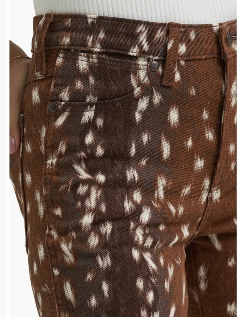 Wrangler Fawn Animal Print Mid-Rise Bootcut Jean - Picture 2 of 8